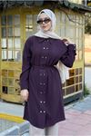 26Y6570 - MÜRDÜM - BELİ SEYYAR KEMERLİ KAP TUNİK 