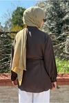 26Y6575 - KAHVE -  LYOCEL GÖMLEK