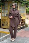 26Y6668 - ÇİKOLATA - MODAL TUNİK  YELEK VE PANTOLON TAKIM 