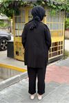 26Y6668 - SİYAH - MODAL TUNİK  YELEK VE PANTOLON TAKIM