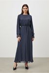 26Y7454 - LACİVERT - ROMANTİK ELBİSE