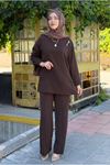 26Y6678 - KAHVE - DUBAİ BROŞLU TAKIM 