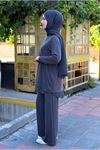 26Y6672 - ANTRASİT - TÜL DETAYLI TUNİKLİ TAKIM