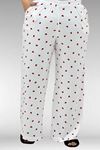 67802 Büyük Beden Yanı Yırtmaçlı Milan Pijama Takımı - Kırmızı Kalp Desenli