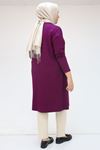 38501 Büyük Beden Basic Penye Tunik - Mor