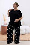 67808 Büyük Beden Kombinli Modal -Milan Pijama Takımı - Ayıcık Desenli