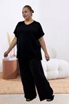 67808 Büyük Beden Kombinli Modal -Milan Pijama Takımı - Kiraz Desenli