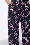 67808 Büyük Beden Kombinli Modal -Milan Pijama Takımı - Pembe Kurdele Desenli