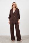 26Y6682 - KAHVE - BLAZER CEKETLİ TAKIM