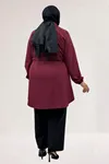 63018 Büyük Beden Bağlamalı Nora Ceket - Bordo