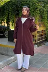 26Y7264 - BORDO - KAPİŞONLU FERMUARLI KAP