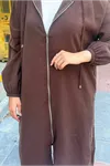 26Y7264 - KAHVE - KAPİŞONLU FERMUARLI KAP