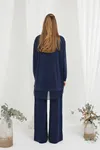26Y6672 - LACİVERT - TÜL DETAYLI TUNİKLİ TAKIM