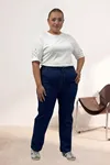 5053S Boru Paça Kot Pantolon - Koyu Mavi