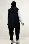 67057 Büyük Beden Yelek-Pantolon Nora Takım - Siyah