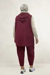 67057 Büyük Beden Yelek-Pantolon Nora Takım - Bordo