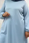 68080 Büyük Beden Basic Modal Tunik - Bebe Mavi
