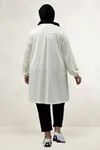 68080 Büyük Beden Basic Modal Tunik - Ekru