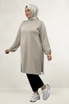68080 Büyük Beden Basic Modal Tunik - Bej