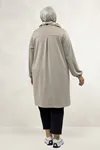 68080 Büyük Beden Basic Modal Tunik - Bej