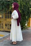 26Y7458 - EKRU - DANTEL YAZ ELBİSE