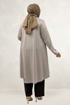 68090 Büyük Beden Modal Mevlana Tunik  - Bej