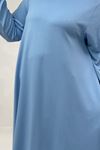 68090 Büyük Beden Modal Mevlana Tunik  - Bebe Mavi