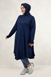 68090 Büyük Beden Modal Mevlana Tunik  - Lacivert