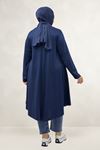 68090 Büyük Beden Modal Mevlana Tunik  - Lacivert