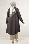 68090 Büyük Beden Modal Mevlana Tunik  - Kahve