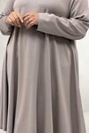 68090 Büyük Beden Modal Mevlana Tunik  - Bej