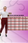 59009 Büyük Beden Beli Lastikli Duble Paça Pantolon - Lacivert