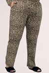67810 Büyük Beden Uzunkol Desenli Süet Pantolonlu Pijama Takımı - Leopar