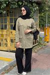 27K5347 - YEŞİL - MY MAGAZİN - GOLD DÜĞME SCUBA CEKET