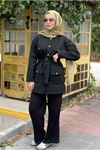 27K5347 - SİYAH - MY MAGAZİN - GOLD DÜĞME SCUBA CEKET 