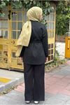 27K5347 - SİYAH - MY MAGAZİN - GOLD DÜĞME SCUBA CEKET 