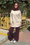 27K5347 - BEJ - MY MAGAZİN - GOLD DÜĞME SCUBA CEKET 